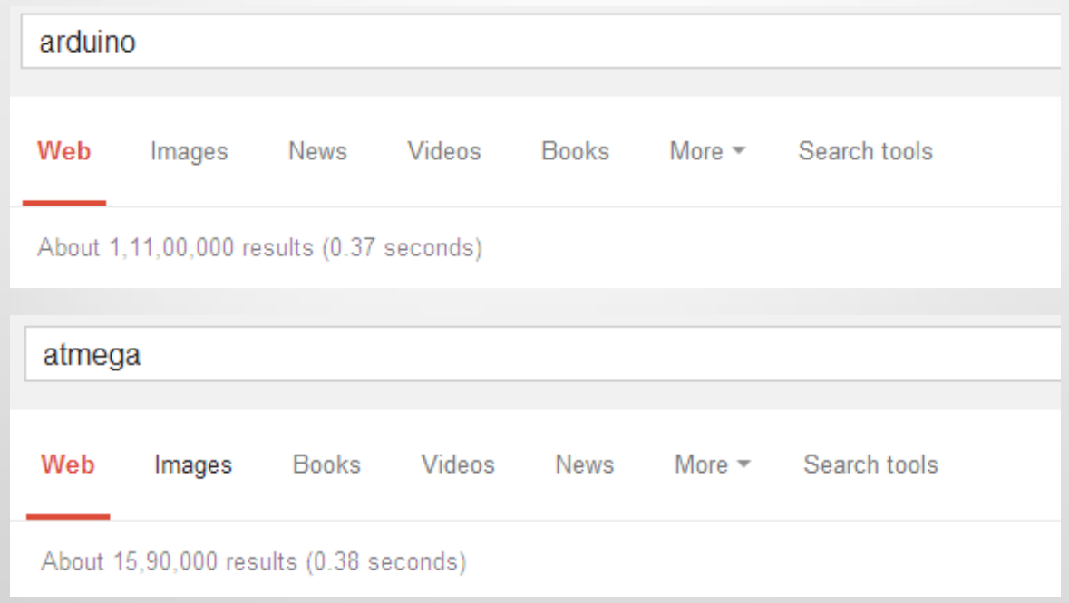Arduino vs Atmega on Google
