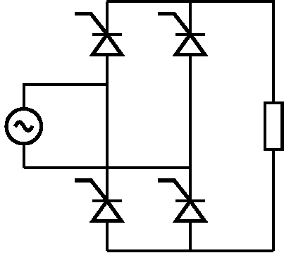 Single phase thyristor converter